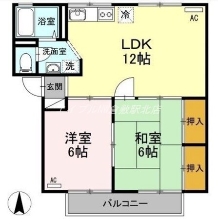 ジョイファミリー総社　A棟の物件間取画像